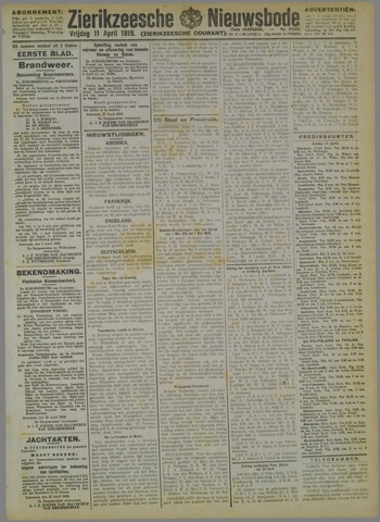 Zierikzeesche Nieuwsbode 1919-04-11
