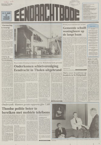 Eendrachtbode /Mededeelingenblad voor het eiland Tholen 1996-06-27