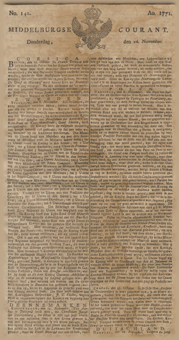 Middelburgsche Courant 1772-11-26