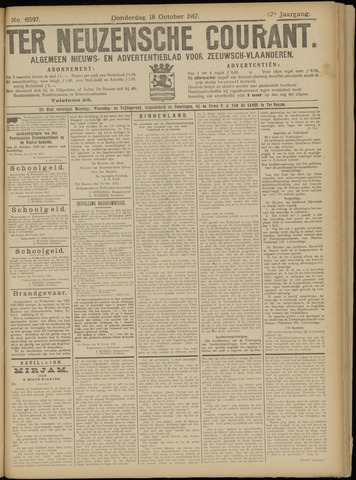 Ter Neuzensche Courant. Algemeen Nieuws- en Advertentieblad voor Zeeuwsch-Vlaanderen / Neuzensche Courant ... (idem) / (Algemeen) nieuws en advertentieblad voor Zeeuwsch-Vlaanderen 1917-10-18
