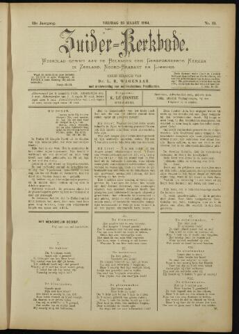 Zuider Kerkbode, Weekblad gewijd aan de belangen der gereformeerde kerken in Zeeland, Noord-Brabant en Limburg. 1904-03-25