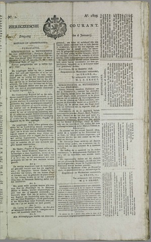 Zierikzeesche Courant 1829-01-06