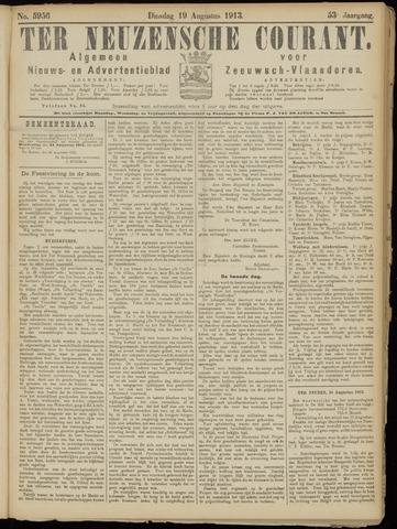 Ter Neuzensche Courant / Neuzensche Courant / (Algemeen) nieuws en advertentieblad voor Zeeuwsch-Vlaanderen 1913-08-19