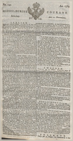 Middelburgsche Courant 1769-11-11