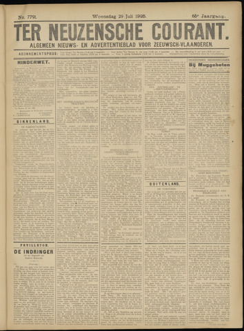Ter Neuzensche Courant / Neuzensche Courant / (Algemeen) nieuws en advertentieblad voor Zeeuwsch-Vlaanderen 1925-07-29