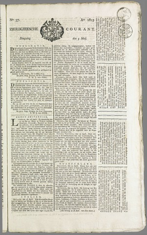 Zierikzeesche Courant 1815-05-09