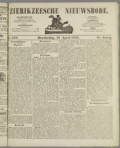 Zierikzeesche Nieuwsbode 1853-04-21