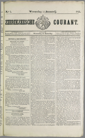 Zierikzeesche Courant 1855-01-24