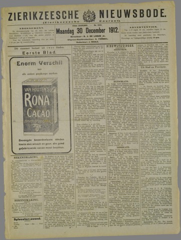 Zierikzeesche Nieuwsbode 1912-12-30