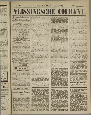 Vlissingse Courant 1892-02-17