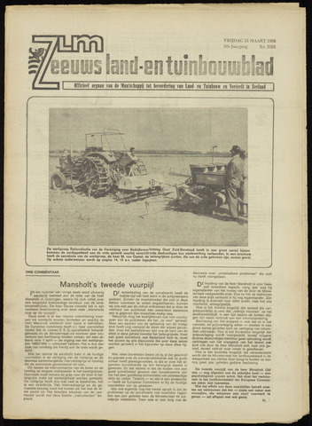 Zeeuwsch landbouwblad ... ZLM land- en tuinbouwblad 1968-03-15