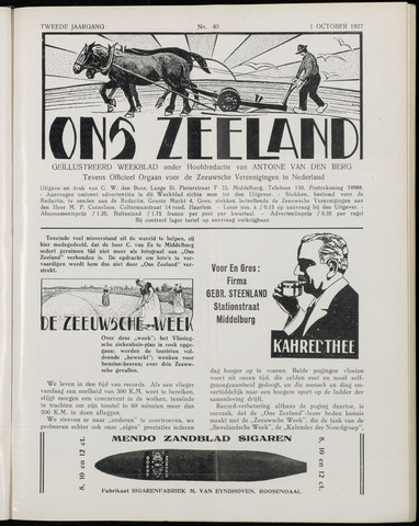 Ons Zeeland / Zeeuwsche editie 1927-10-01
