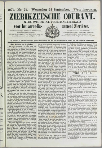Zierikzeesche Courant 1874-09-23