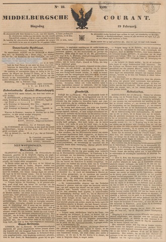 Middelburgsche Courant 1839-02-19