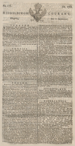 Middelburgsche Courant 1768-09-27