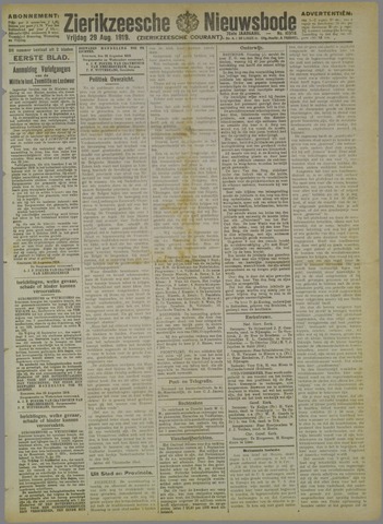 Zierikzeesche Nieuwsbode 1919-08-29