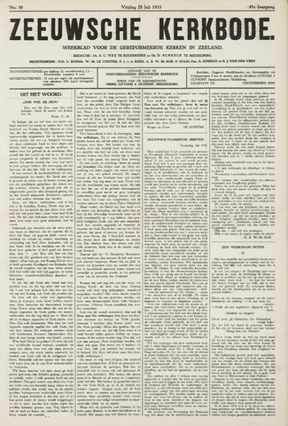 Zeeuwsche kerkbode, weekblad gewijd aan de belangen der gereformeerde kerken/ Zeeuwsch kerkblad 1933-07-28