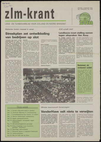Zeeuwsch landbouwblad ... ZLM land- en tuinbouwblad 1992-02-07
