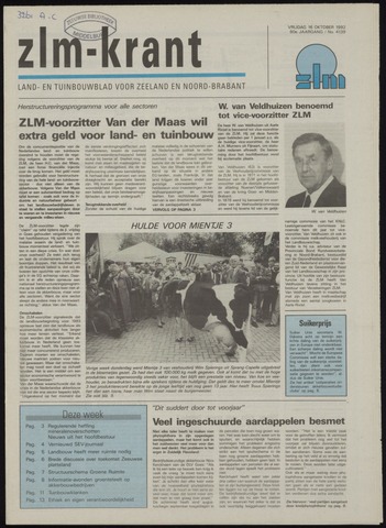 Zeeuwsch landbouwblad ... ZLM land- en tuinbouwblad 1992-10-16