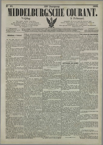 Middelburgsche Courant 1892-02-05