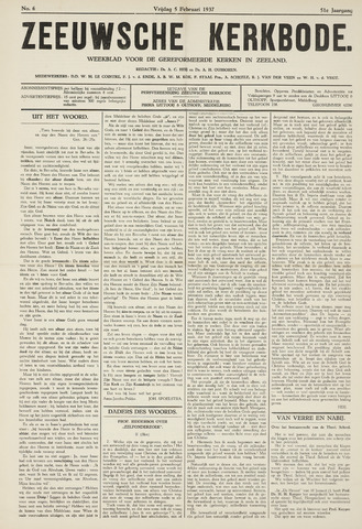 Zeeuwsche kerkbode, weekblad gewijd aan de belangen der gereformeerde kerken/ Zeeuwsch kerkblad 1937-02-05