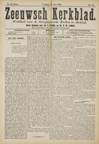 Zeeuwsche kerkbode, weekblad gewijd aan de belangen der gereformeerde kerken/ Zeeuwsch kerkblad 1911-06-16