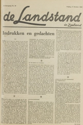 De landstand in Zeeland, geïllustreerd weekblad. 1942-10-09