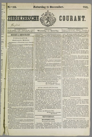 Zierikzeesche Courant 1852-12-25