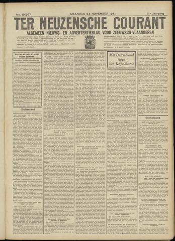 Ter Neuzensche Courant / Neuzensche Courant / (Algemeen) nieuws en advertentieblad voor Zeeuwsch-Vlaanderen 1941-11-24