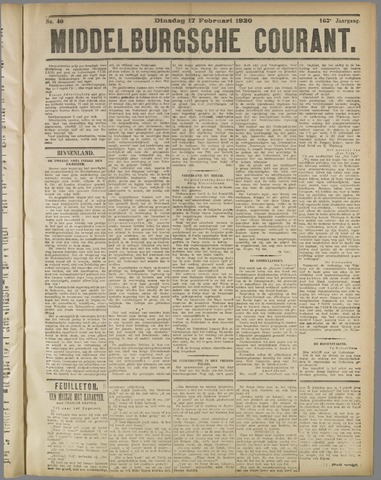 Middelburgsche Courant 1920-02-17