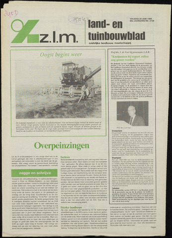 Zeeuwsch landbouwblad ... ZLM land- en tuinbouwblad 1984-06-29