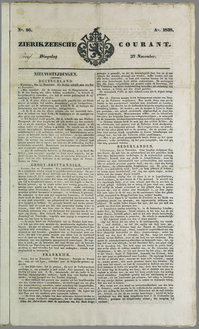 Zierikzeesche Courant 1838-11-27