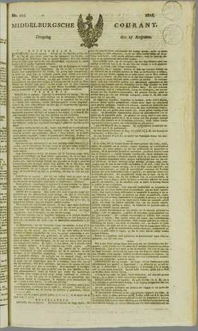Middelburgsche Courant 1816-08-27