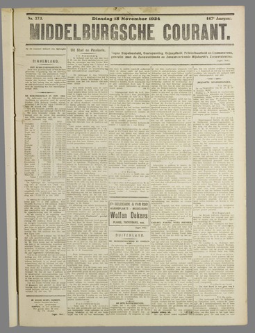 Middelburgsche Courant 1924-11-18