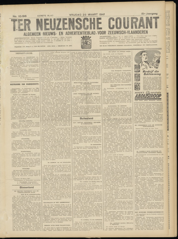 Ter Neuzensche Courant / Neuzensche Courant / (Algemeen) nieuws en advertentieblad voor Zeeuwsch-Vlaanderen 1941-03-28