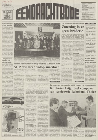 Eendrachtbode /Mededeelingenblad voor het eiland Tholen 1990-04-05