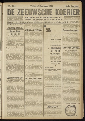 Zeeuwsche Koerier 1931-11-27