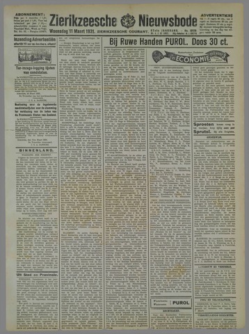 Zierikzeesche Nieuwsbode 1931-03-11