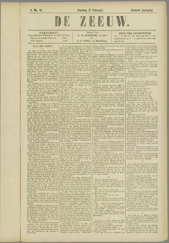 De Zeeuw. Christelijk-historisch nieuwsblad voor Zeeland 1893-02-21