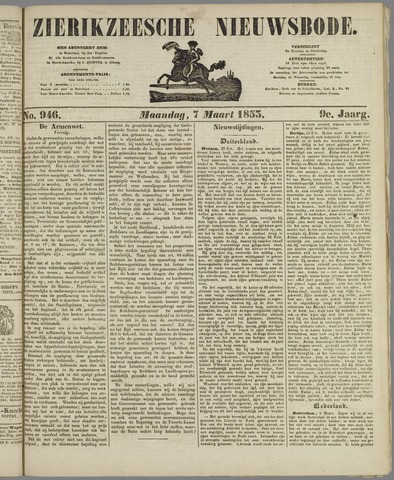 Zierikzeesche Nieuwsbode 1853-03-07