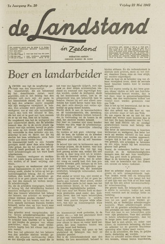 De landstand in Zeeland, geïllustreerd weekblad. 1942-05-22