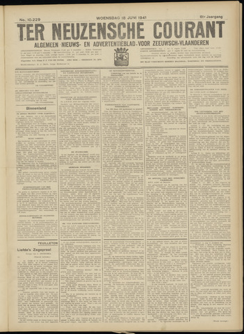 Ter Neuzensche Courant / Neuzensche Courant / (Algemeen) nieuws en advertentieblad voor Zeeuwsch-Vlaanderen 1941-06-18