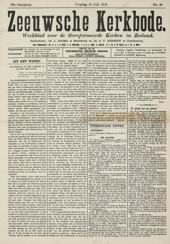 Zeeuwsche kerkbode, weekblad gewijd aan de belangen der gereformeerde kerken/ Zeeuwsch kerkblad 1919-07-18
