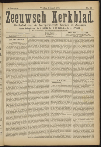 Zeeuwsche kerkbode, weekblad gewijd aan de belangen der gereformeerde kerken/ Zeeuwsch kerkblad 1906-03-02