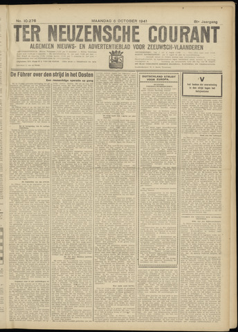 Ter Neuzensche Courant / Neuzensche Courant / (Algemeen) nieuws en advertentieblad voor Zeeuwsch-Vlaanderen 1941-10-06