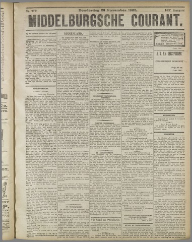 Middelburgsche Courant 1920-11-25