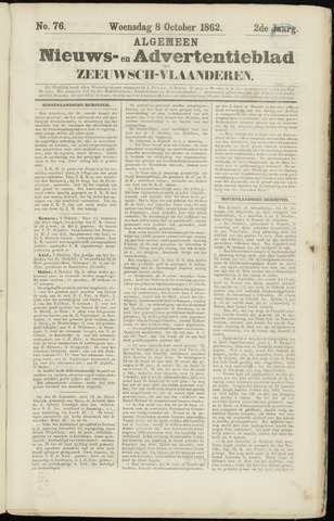 Ter Neuzensche Courant / Neuzensche Courant / (Algemeen) nieuws en advertentieblad voor Zeeuwsch-Vlaanderen 1862-10-08