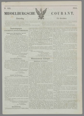 Middelburgsche Courant 1854-10-14