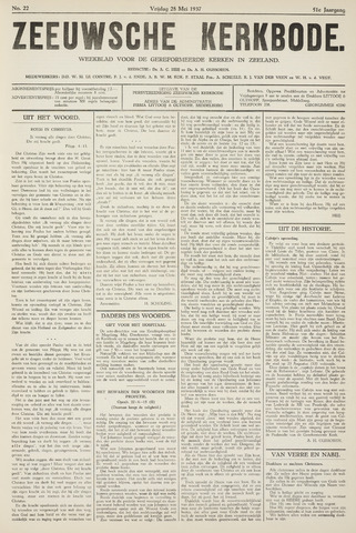 Zeeuwsche kerkbode, weekblad gewijd aan de belangen der gereformeerde kerken/ Zeeuwsch kerkblad 1937-05-28
