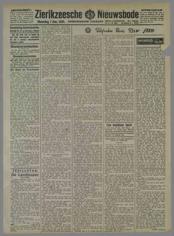 Zierikzeesche Nieuwsbode 1931-12-07